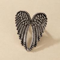 Zinc Alloy Finger Ring, silver color plated, fashion jewelry & for woman & blacken, silver color, 18mm [