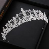 Zinc Alloy Tiaras, with Crystal, plated, fashion jewelry & for woman & with rhinestone, white, Inner Approx 140mm cm 