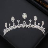 Zinc Alloy Tiaras, plated, fashion jewelry & for woman & with rhinestone, white, Inner Approx 140mm cm 
