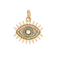 Zinc Alloy Evil Eye Pendant, with Plastic Pearl, gold color plated, DIY & enamel & with rhinestone, mixed colors, 10-30mm [