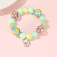 Zinc Alloy Resin Bracelets, with Zinc Alloy, Unicorn, plated, stoving varnish & for woman & enamel & with rhinestone, mixed colors, 12mm,16mm Approx 16.5-17 cm 