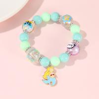 Zinc Alloy Resin Bracelets, with Zinc Alloy, Mermaid, plated, stoving varnish & for woman & enamel & with rhinestone, mixed colors, 12mm,16mm Approx 16.5-17 cm [