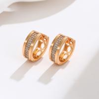 Zinc Alloy Leverback Earring, 18K gold plated, fashion jewelry & micro pave cubic zirconia & for woman 