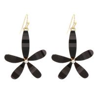 Crystal Drop Earring, with Zinc Alloy, Flower, gold color plated, for woman 