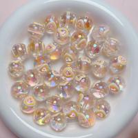 Painted Acrylic Beads, Heart, hand drawing, DIY 16mm Approx 1.8mm [