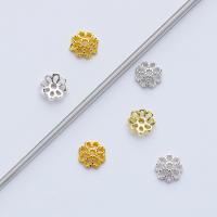 Sterling Silver Bead Caps, 925 Sterling Silver, Flower, plated, DIY & hollow 6mm Approx 1.5mm 