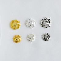 Sterling Silver Bead Caps, 925 Sterling Silver, Four Leaf Clover, plated, DIY & hollow [