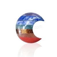 Gemstone Scraping Plate, Moon, polished, Massage, multi-colored, 30mm [