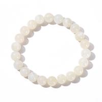 Bracelet Pierre de lune, Moonstone, Rond, poli, bijoux de mode & normes différentes pour le choix & pour femme, blanc Environ 19 cm, Vendu par PC