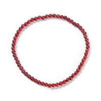Natural Garnet Bracelet, Round, polished, fashion jewelry & for woman, garnet, 3mm Approx 19 cm 
