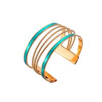 Iron Cuff Bangle, gold color plated, fashion jewelry & for woman & enamel, golden, 33mm, Inner Approx 64mm 