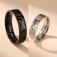 Couple Finger Rings, Titanium Steel, plated, fashion jewelry & Unisex [