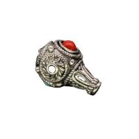 3 Holes Guru Beads, Zinc Alloy, antique silver color plated, folk style & DIY [