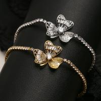 Cubic Zirconia Micro Pave Brass Bracelet, Flower, plated, fashion jewelry & micro pave cubic zirconia cm 