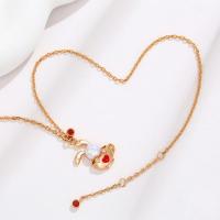 Zinc Alloy Necklace, 18K gold plated, fashion jewelry & for woman Approx 17.72 Inch 