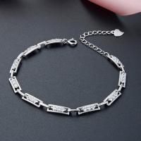 Cubic Zirconia Zinc Alloy Bracelet, with 1.18inch extender chain, fashion jewelry & micro pave cubic zirconia & for woman, 2mm Approx 6.3 Inch [