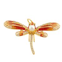 Cubic Zirconia Micro Pave Brass Pendant, Dragonfly, gold color plated, fashion jewelry & DIY & micro pave cubic zirconia 