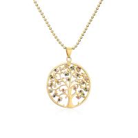 Cubic Zircon Micro Pave Brass Necklace, with 5cm extender chain, Tree, plated, fashion jewelry & micro pave cubic zirconia cm 