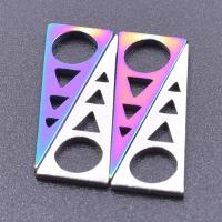 Stainless Steel Hollow Pendant, 304 Stainless Steel, Triangle, Vacuum Ion Plating, DIY 