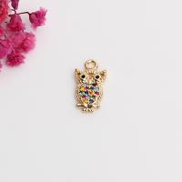 Cubic Zirconia Micro Pave Brass Pendant, high quality gold color plated, DIY & micro pave cubic zirconia 