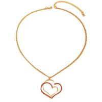 Zinc Alloy Cubic Zirconia Necklace, with 8CM extender chain, Heart, gold color plated, fashion jewelry & micro pave cubic zirconia & for woman, mixed colors Approx 42 cm 
