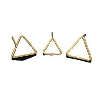 Gold Filled Earring Stud Component, Triangle, 14K gold-filled, DIY & hollow, 10.4mm 