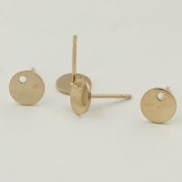 Gold Filled Ear Stud Component, Round, 14K gold-filled, DIY, 6mm Approx 1.1mm 