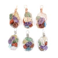 Gemstone Zinc Alloy Pendants, with Zinc Alloy, plated, Natural & fashion jewelry & DIY & for woman [
