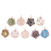Gemstone Zinc Alloy Pendants, with Zinc Alloy, Star, gold color plated, Natural & fashion jewelry & DIY & for woman [