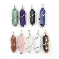 Gemstone Zinc Alloy Pendants, with Zinc Alloy, gold color plated, Natural & fashion jewelry & DIY & for woman [