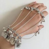 Gothic Bracelet Ring, Iron, with 2.76inch extender chain, plated, fashion jewelry & for woman Approx 4.72 Inch, Approx 3.15 Inch 