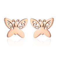 Stainless Steel Stud Earring, 304 Stainless Steel, Butterfly, fashion jewelry & for woman 