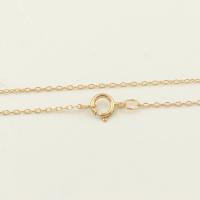 Gold Filled Necklace, 14K gold-filled & oval chain & for woman, 1mm 