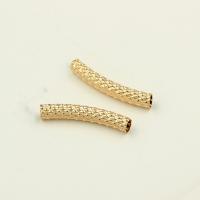 Медно-золото изогнутые бусины-трубки, 14K позолоченный, DIY продается PC[