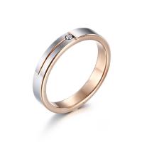 Мужское вольфрамовое стальное кольцо навалом, Вольфрама сталь, плакированный цветом розового золота, ювелирные изделия моды & Мужская & разный размер для выбора & инкрустированное микро кубического циркония продается PC
