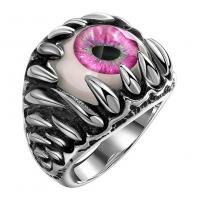 Acrylic Zinc Alloy Finger Ring, with Acrylic, Evil Eye, plated & for man US Ring 