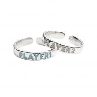 Luminated Finger Ring, Zinc Alloy, Alphabet Letter, platinum color plated, Unisex & adjustable 