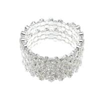Rhinestone Zinc Alloy Bangle, silver color plated, fashion jewelry & for woman & with rhinestone, silver color 