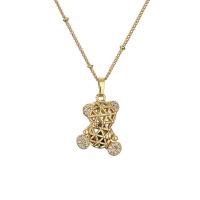 Cubic Zircon Micro Pave Brass Necklace, with 5cm extender chain, Animal, plated, fashion jewelry  & micro pave cubic zirconia, golden cm 