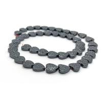 Non Magnetic Hematite Beads, Heart, polished, DIY black Approx 40 cm [