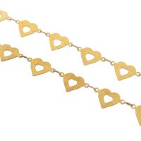 Brass Heart Chain, plated, DIY & hollow 8mm [