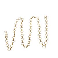 Brass Oval Chain, Donut, plated, DIY 