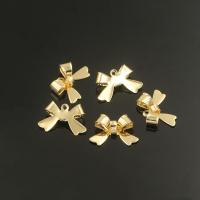 Brass Jewelry Pendants, Bowknot, real gold plated, DIY Approx 1mm [