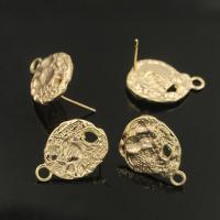 Brass Earring Stud Component, real gold plated, DIY [