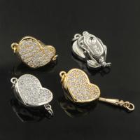 Brass Box Clasp, plated, DIY & micro pave cubic zirconia [