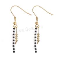Glass Seed Beads Earring, Zinc Alloy, with Seedbead, gold color plated, Bohemian style & for woman 