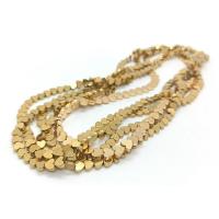Perles hématite non-magnétique, coeur, Plaqué d'or, DIY & normes différentes pour le choix, doré Environ 40 cm, Vendu par brin[