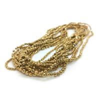 Perles hématite non-magnétique, Rond, Plaqué d'or, DIY & normes différentes pour le choix & facettes, doré Environ 40 cm, Vendu par brin[