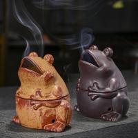 Buddhist Incense Burner, Porcelain, Frog, handmade, for home and office & durable 