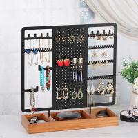 Multi Purpose Jewelry Display, Iron, with Wood, durable & multifunctional, black [